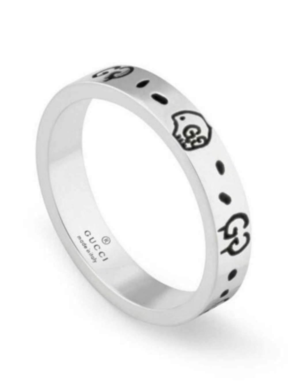 Gucci Logo Engraved and  Ghost Sliver Ring